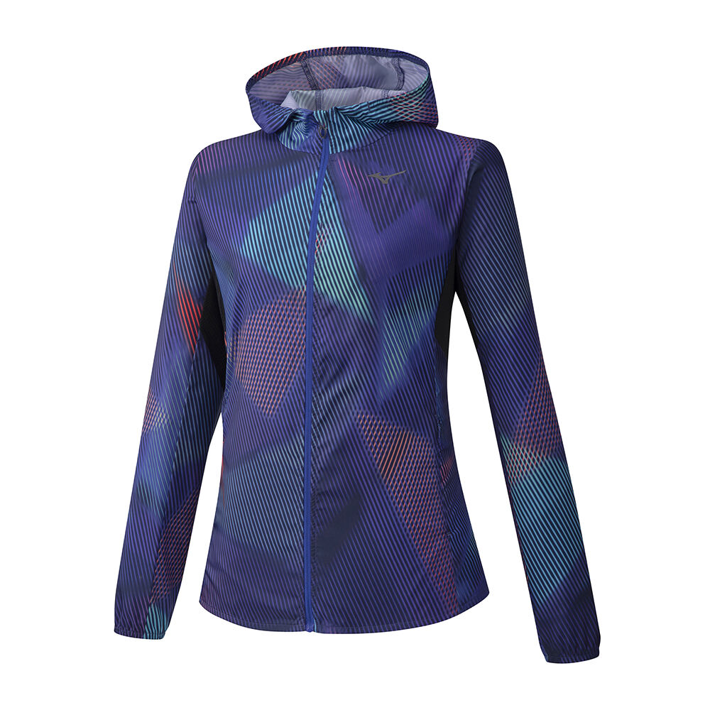 Casaco Mizuno Running Hoodie - Mulher - Azuis - GWYHT7461